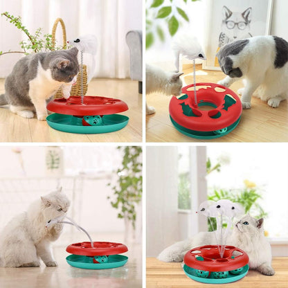 Interactive Cat Track Toy with Balls & Catnip