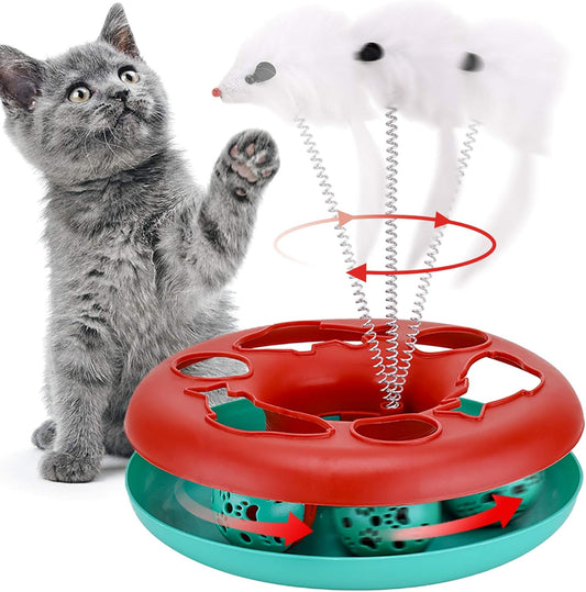 Interactive Cat Track Toy with Balls & Catnip