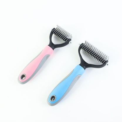 Stainless Double-sided Pet Brush Hair Removal Comb Grooming