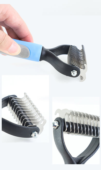 Stainless Double-sided Pet Brush Hair Removal Comb Grooming