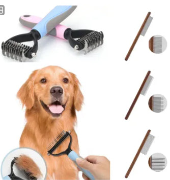 Stainless Double-sided Pet Brush Hair Removal Comb Grooming