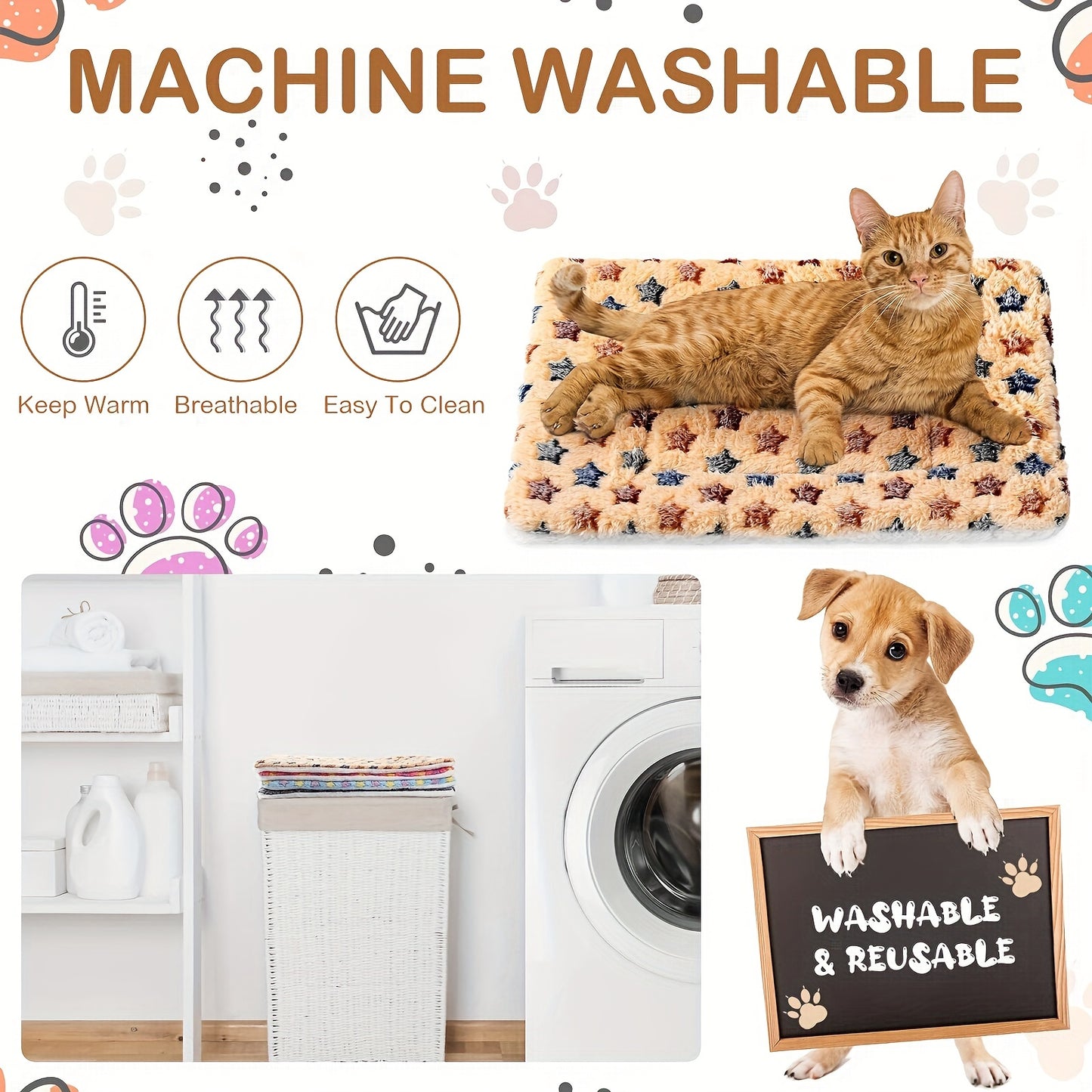 Soft Washable Dog Bed Mat