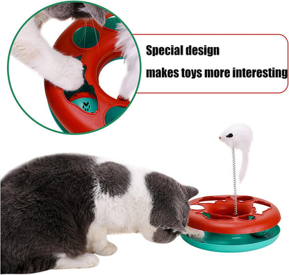 Interactive Cat Track Toy with Balls & Catnip