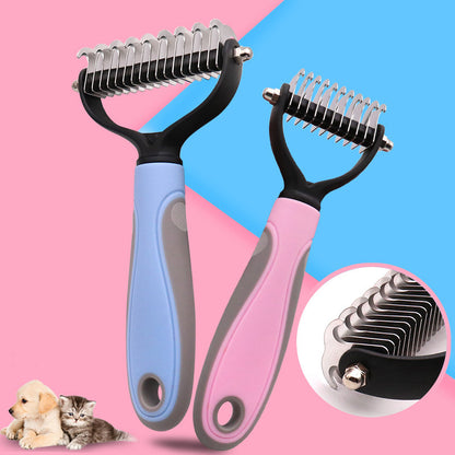 Stainless Double-sided Pet Brush Hair Removal Comb Grooming