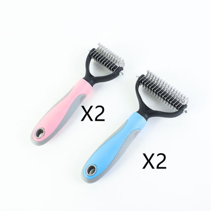 Stainless Double-sided Pet Brush Hair Removal Comb Grooming