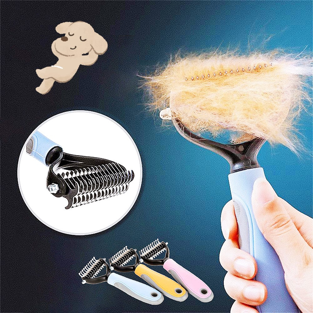 Stainless Double-sided Pet Brush Hair Removal Comb Grooming