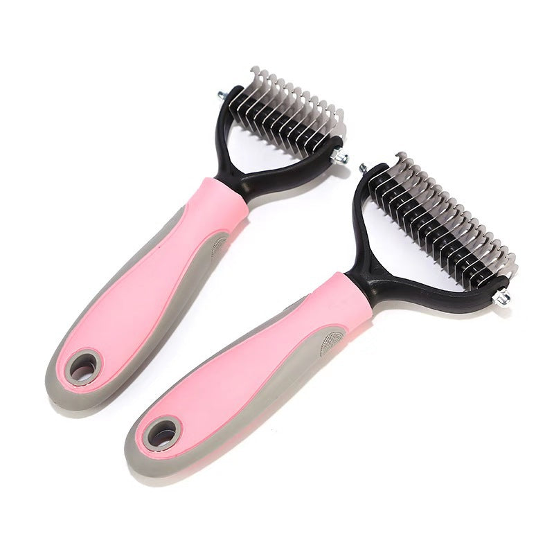 Stainless Double-sided Pet Brush Hair Removal Comb Grooming