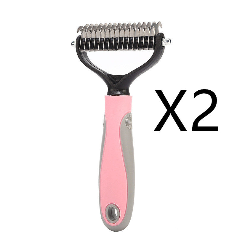 Stainless Double-sided Pet Brush Hair Removal Comb Grooming